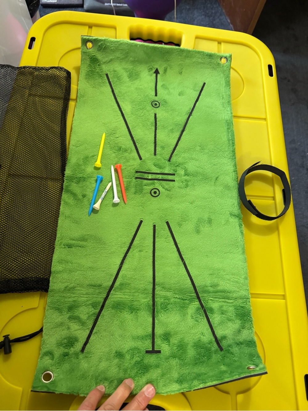 Green Golf Putting Alignment Mat - Practice Aid